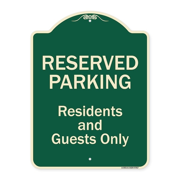 Designer Series-Reserved Parking-Residents And Guests Only, 24" x 18", G-1824-9767